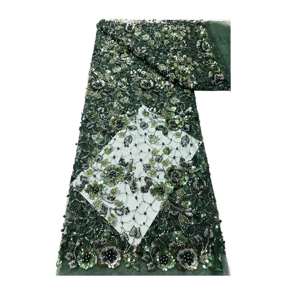 قماش دانتيل مطرز بالترتر الثقيل الأفريقي قماش نيجيري فرنسي تول مطرز قماش دانتيل شبكي موضة فستان حفلات الزفاف