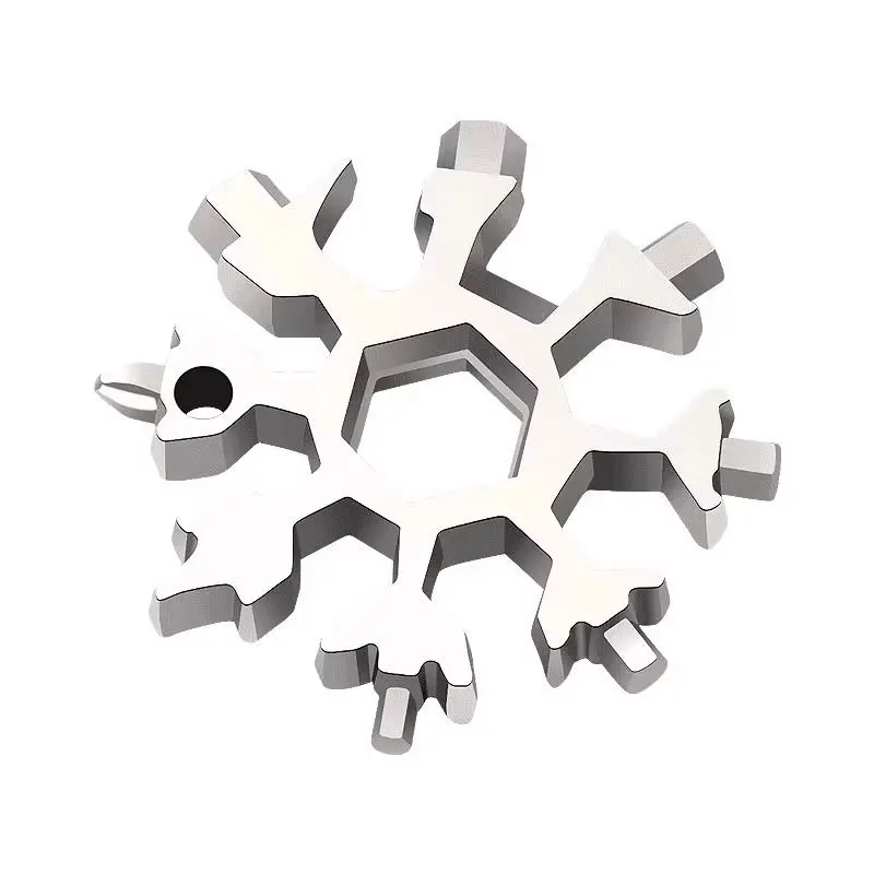 1 Snowflake Multifunctional Tool, Stainless Steel Bottle Opener, Screwdriver Wrench, Essential Christmas Camping Artifact