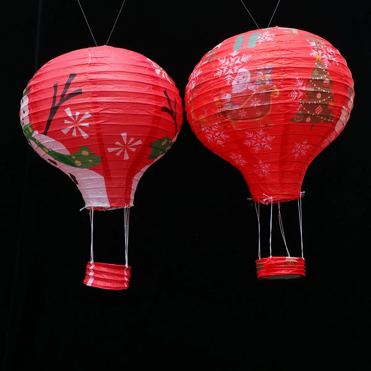 

5Pcs Eco-Friendly Christmas Paper Hot Air Foldable Round Hanging Indoor Outdoor Festival Party Decor