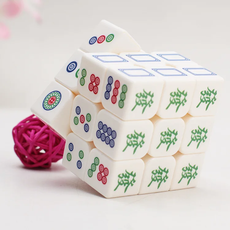 ZHX Zhixing Mahjong Third-Order Cube New Creative Mahjong Modeling Difficult Cube Toy Smooth Educational Toy Gift