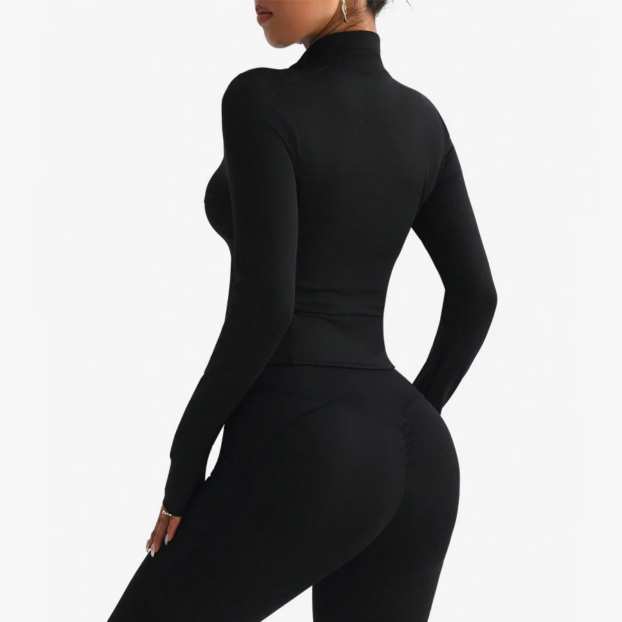 Seamless Sports Jacket Zippy Fitness Shirt Women Long Sleeve Yoga Tops Running Workout Gym Coat Fitness Clothing Activewear