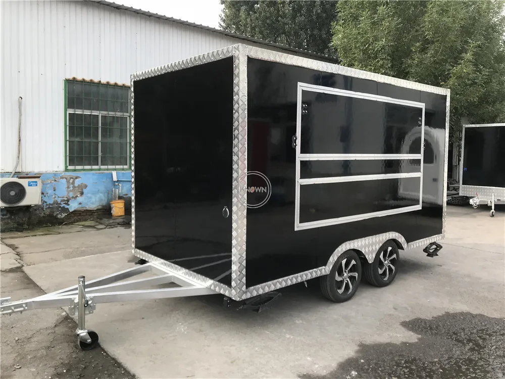 Carro de café helado multifunción OEM, remolque de comida móvil totalmente equipado personalizado para camión Airstream