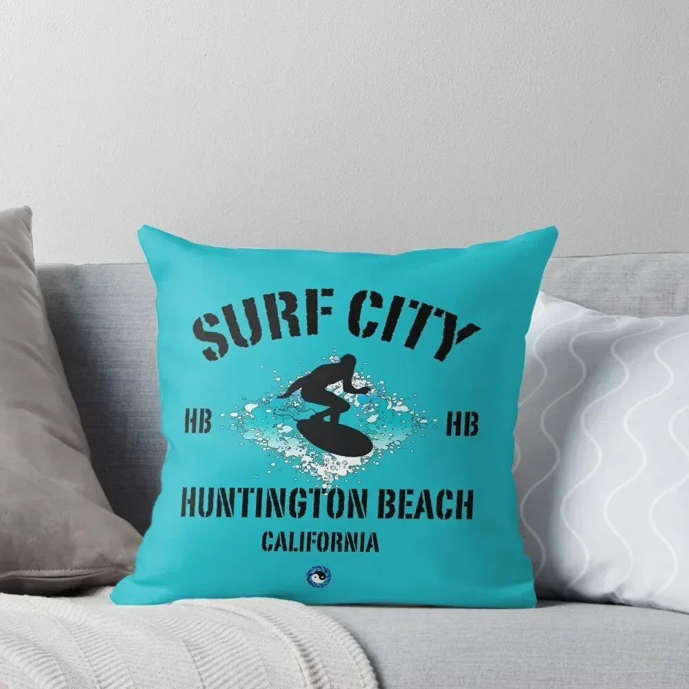 

Surf City - Huntington Beach Throw Pillow Ornamental Pillow Decorative pillowcase Covers For Sofas pillow