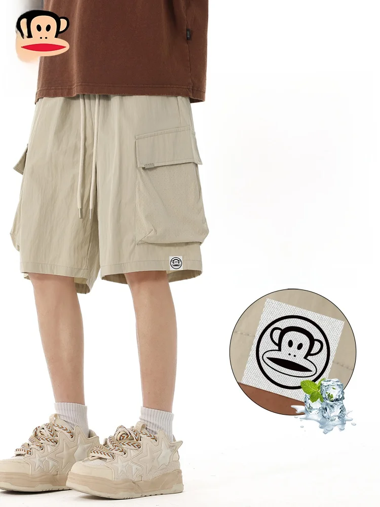 

Мужские летние шорты Paul Frank из ледяного шелка свободного кроя, быстросохнущие, легкие, дышащие, длиной до колена, для повседневной носки и работы