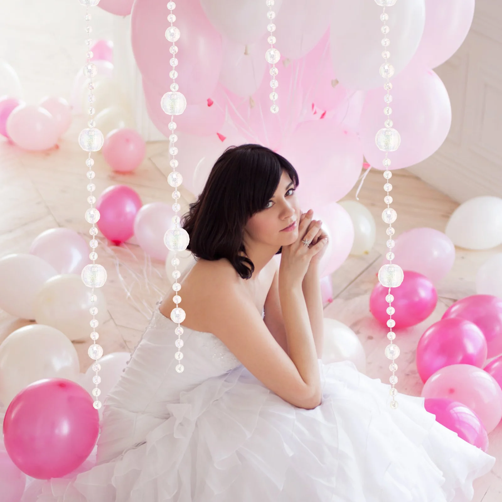 

1 Roll Beads Chain Garland Artificial Bead String For Diy Decor Party Wedding Decoration Craft Supplies Handicraft Sewing