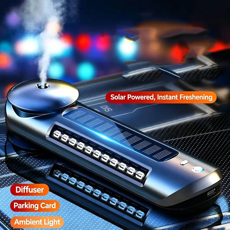 Intelligent Car Fragrance Solar Energy  Music Pickup Lamp Automatic Spray Perfume Humidifier Parking Plate Replace Spare Part