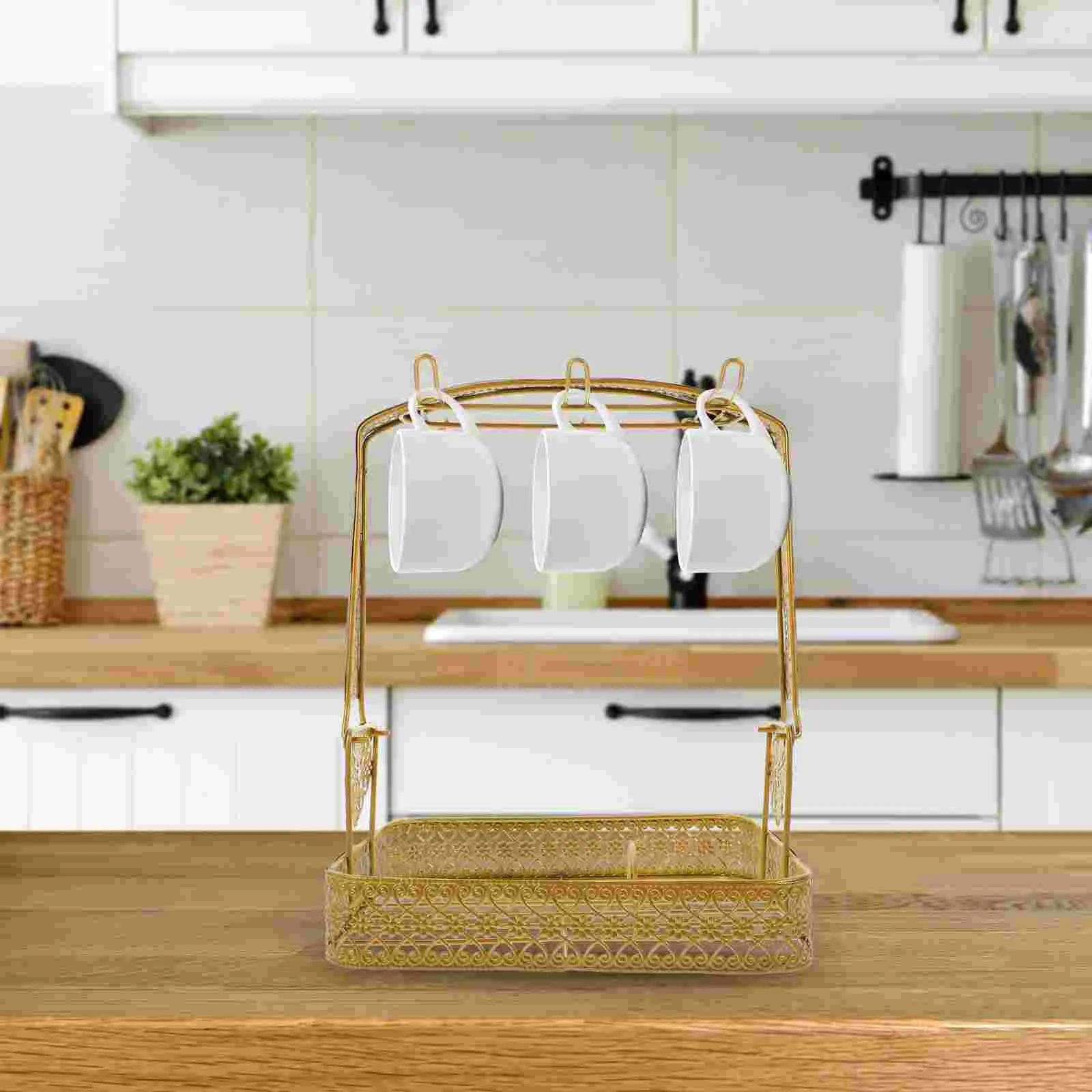 

Coffee Cup Holder Mug Organizer For Cabinet Display Jewelry Plate Tea And Saucer Holders Stand Iron Hanging