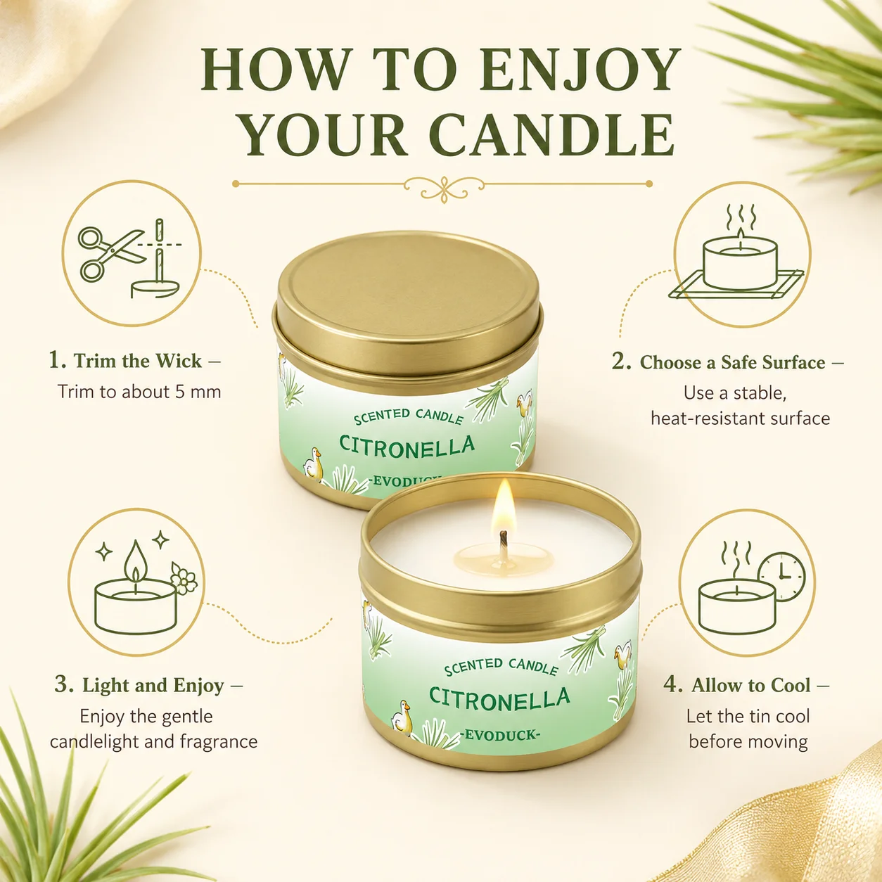Citronella Candle Outdoor, Lemongrass Scented Candle for Patio Garden Backyard Camping Summer BBQ Party Long Lasting Home Decor