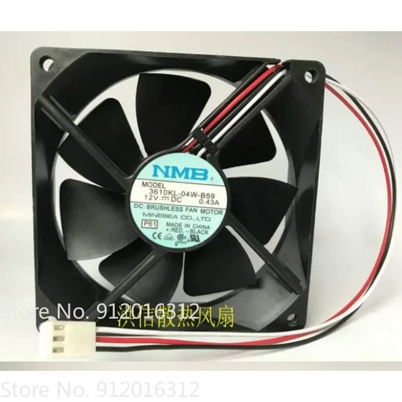 

Original New Fan for NMB 9025 3610KL-04W-B59 DC12V 0.43A 3-wire Cooler Fan 90 * 90 * 25mm