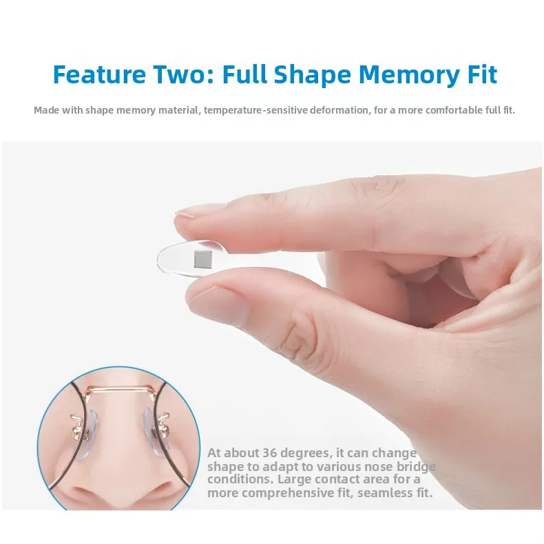 

Stand Sensation Temperature Changing Silicone Nose Pads for Glasses Anti-Slip Airbag Design Prevents Prure Marks And Sc...