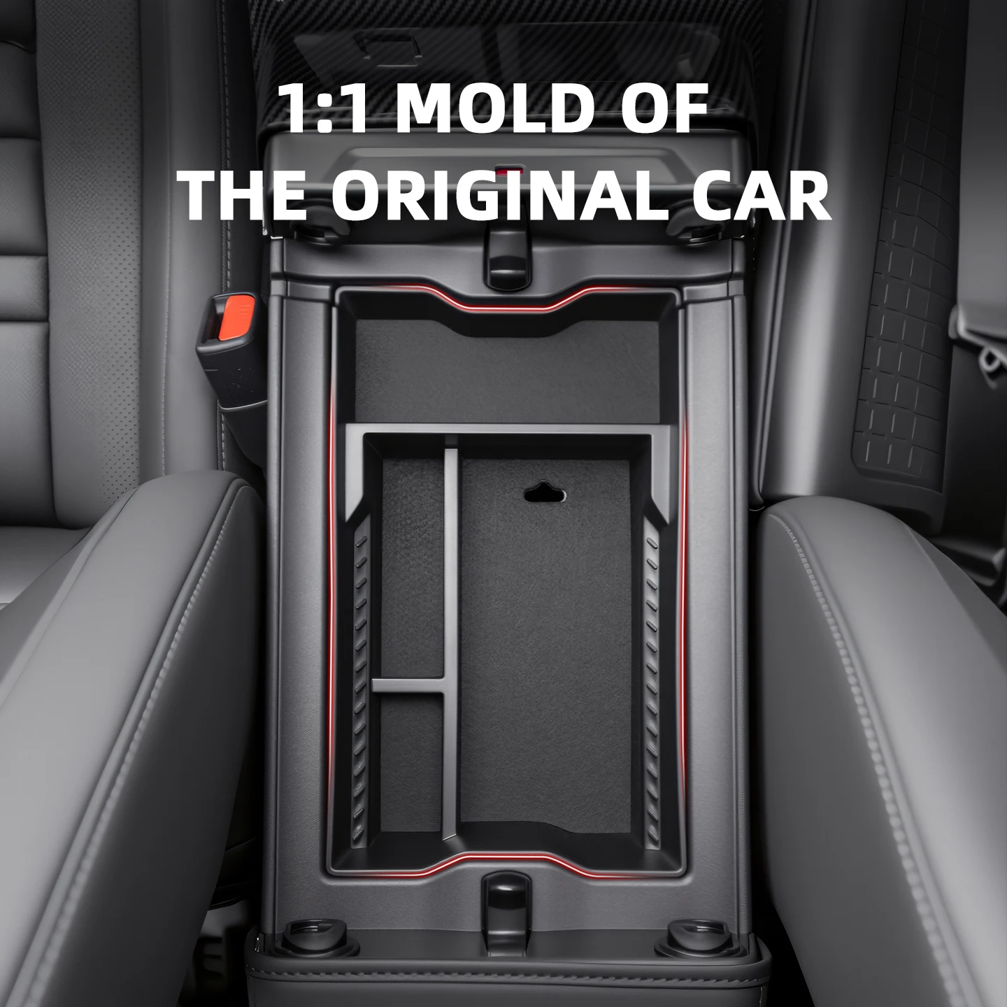 For Toyota RAV4 2026-2028 ABS Black Center Console Armrest Storage Box Hidden Sundries Organizer Divider Tray Anti-Slip Liner