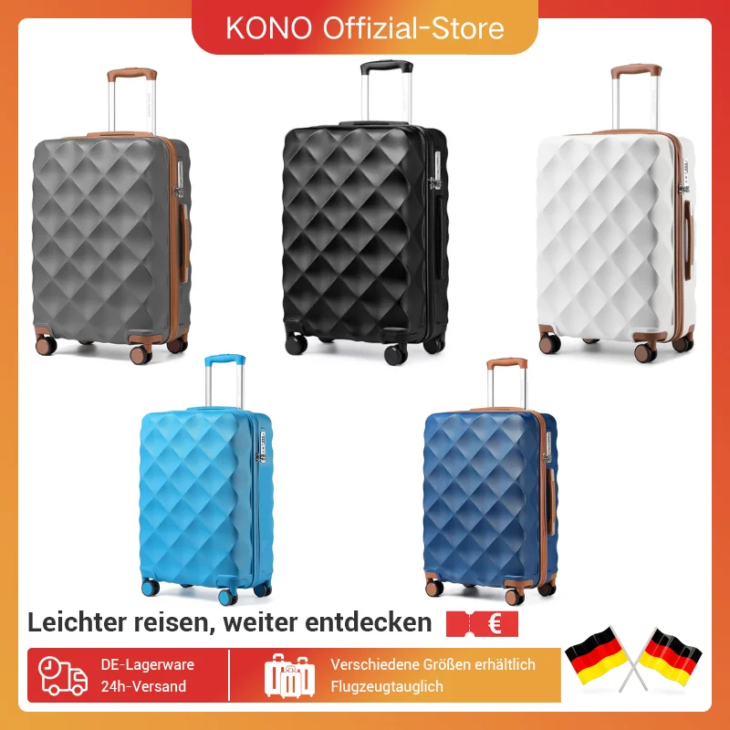 Custodia rigida per viaggiatori britannici con lucchetto TSA, custodia per cosmetici e set di valigie (S-M-L-XL) carrelli per bagagli, bagaglio a mano