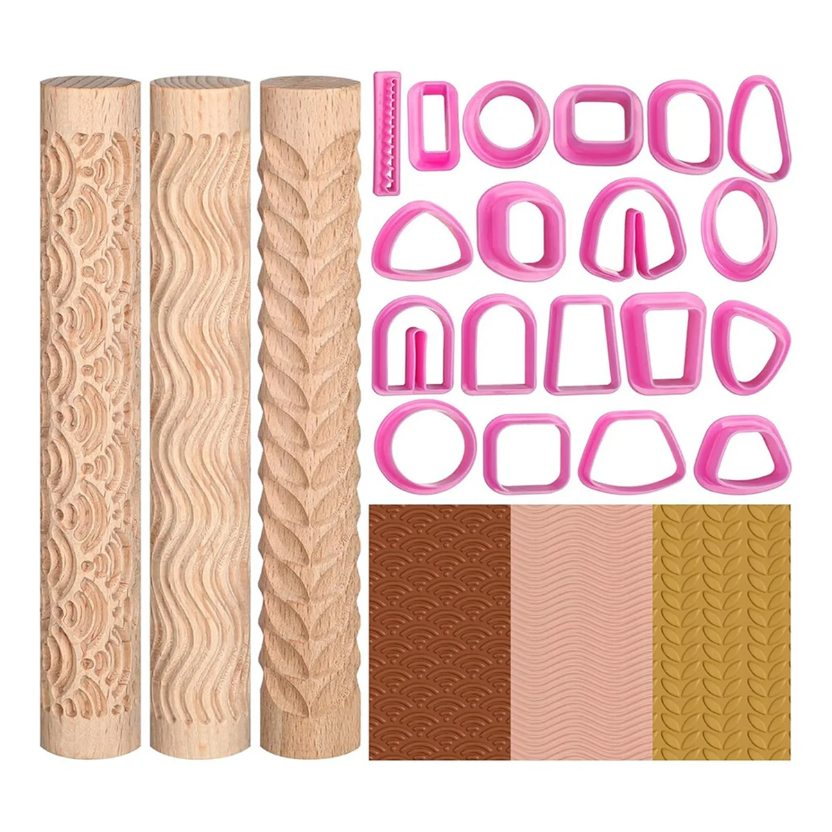 

A96Q-18 Pieces Polymer Clay Cutter for Making Earrings, Polymer Clay Roller Ceramic Sculpting Tools for DIY Handmaking