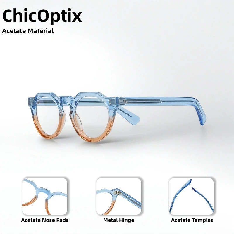 

ChicOptix винтажная модная овальная высококачественная оправа для очков ручной работы из ацетата для мужчин и женщин без рецепта