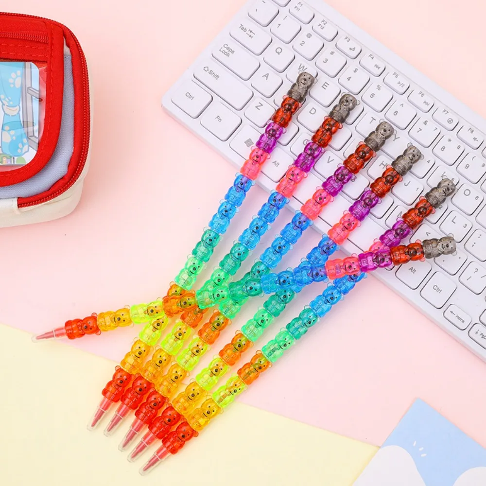 6–24 Stück Baustein-Bären-Stifte in 12 Farben für Geburtstagsfeiern, Karneval, Schulanfang, Geschenk, Schule, Kindergarten, Preis, Geschenkpaket – Detail 8