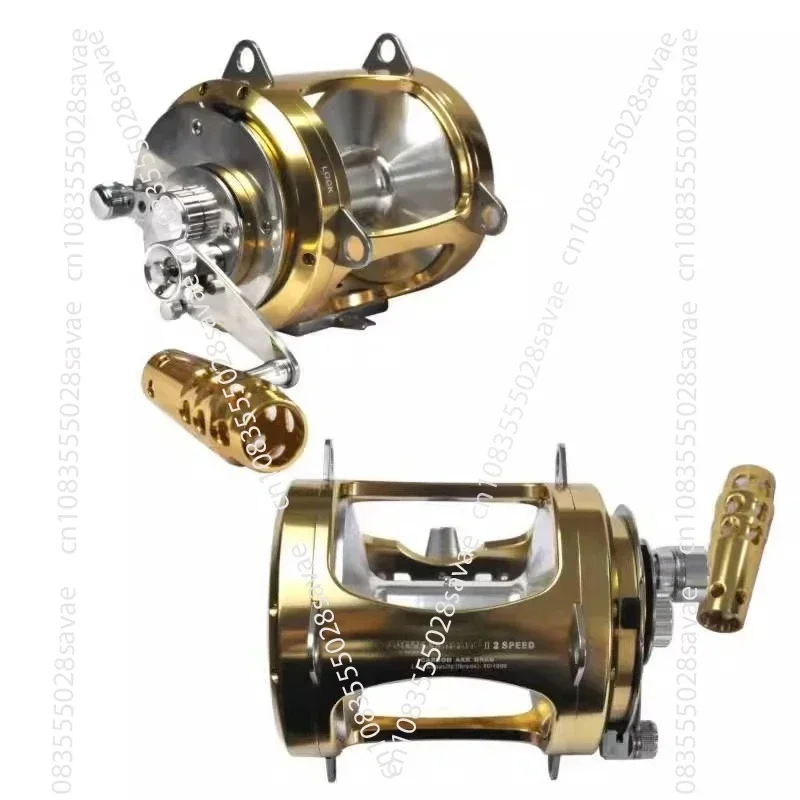 11-Axis All-Metal Heavy Towing Drum Fishing Wheel Deep Sea South Oil Towing Slow Rolling Iron Plate Release Sea Fishing Wheel