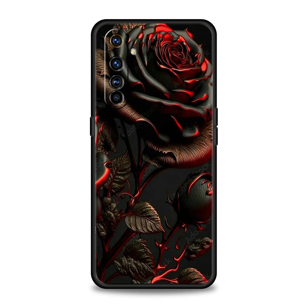 Funda de teléfono con rosas de colores para Oppo, carcasa de silicona para modelos A17, A12, A57, A74, A16, Find, X5, X6, A52, A53, A54, A15, Reno, 6, Z, 7 Pro, A9, 2020, 5G