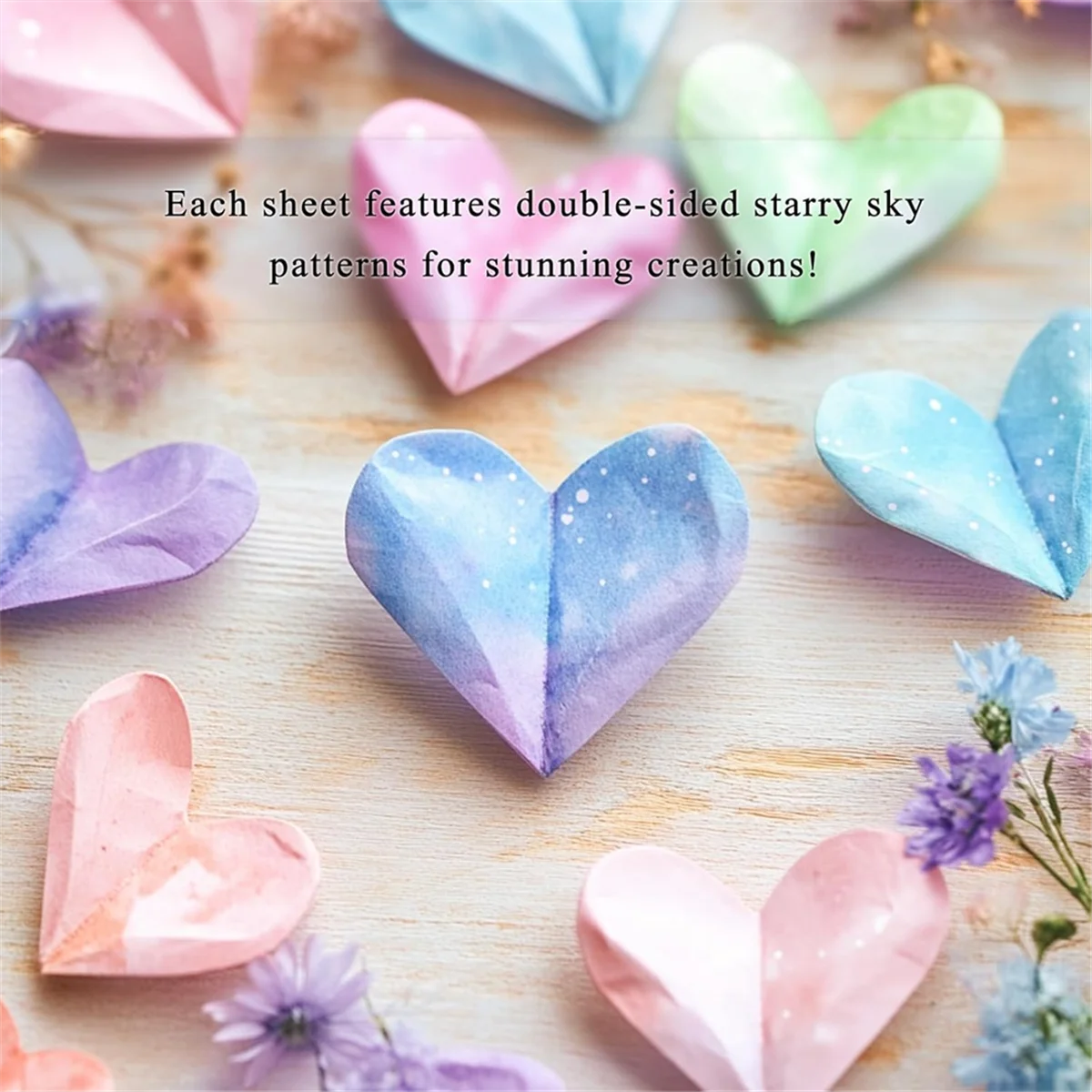ABXK 400 Sheets Origami Paper, Fantasy Starry- Origami Paper Double Sided,4 Designs Origami Kit for Scrapbook Decor