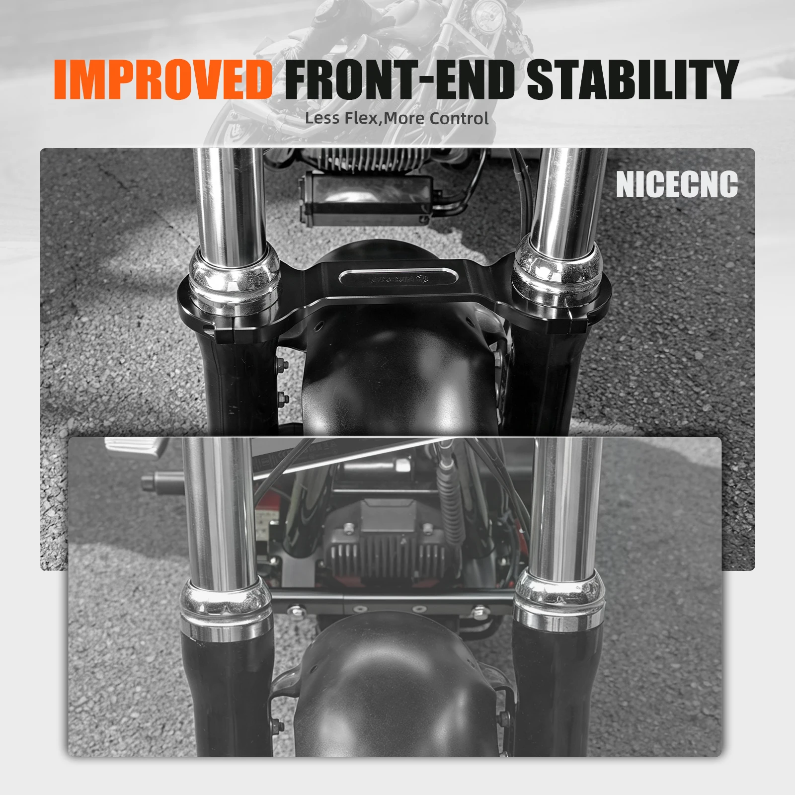 For Harley Dyna Super Glide FXD Fat Bob FXDF Fork Brace Stabilizer Super Glide FXD Custom FXDC 2006-2014 Fat Bob FXDF 2008-2017 - view 5
