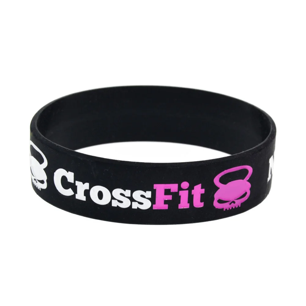25 Stück Motivations-Slogan Sport-Gummiarmband „No Pain No Gain“ Crossfit Silikon-Armband 3/4 Zoll breit – Detail 6
