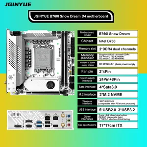 Jginyue-B760i Motherboard, LGA 1700 Support, Intel Core i3, i5, i7, i9, 12th, 13th, ddr4 memory, desktop itx b760i-snow dream 8 Main Sales LGA Plate 1700 - №6