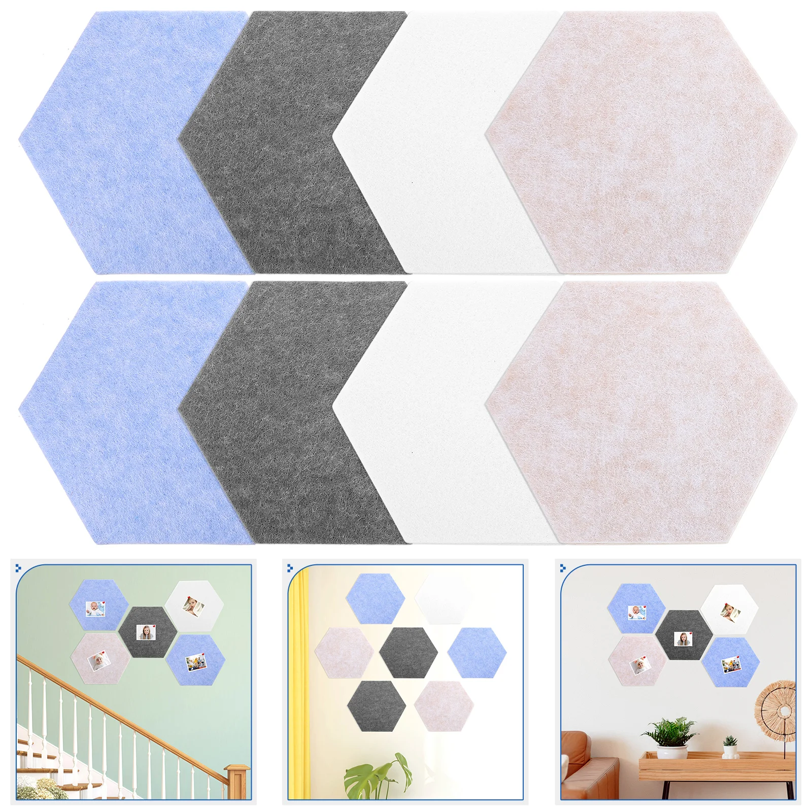 8 قطعة لوحة الإعلانات السداسية البلاط ورأى جدار دبوس لوحات لغرفة النوم ديكور المنزل مكتب مذكرة ملصقات ورأى قطع المجلس