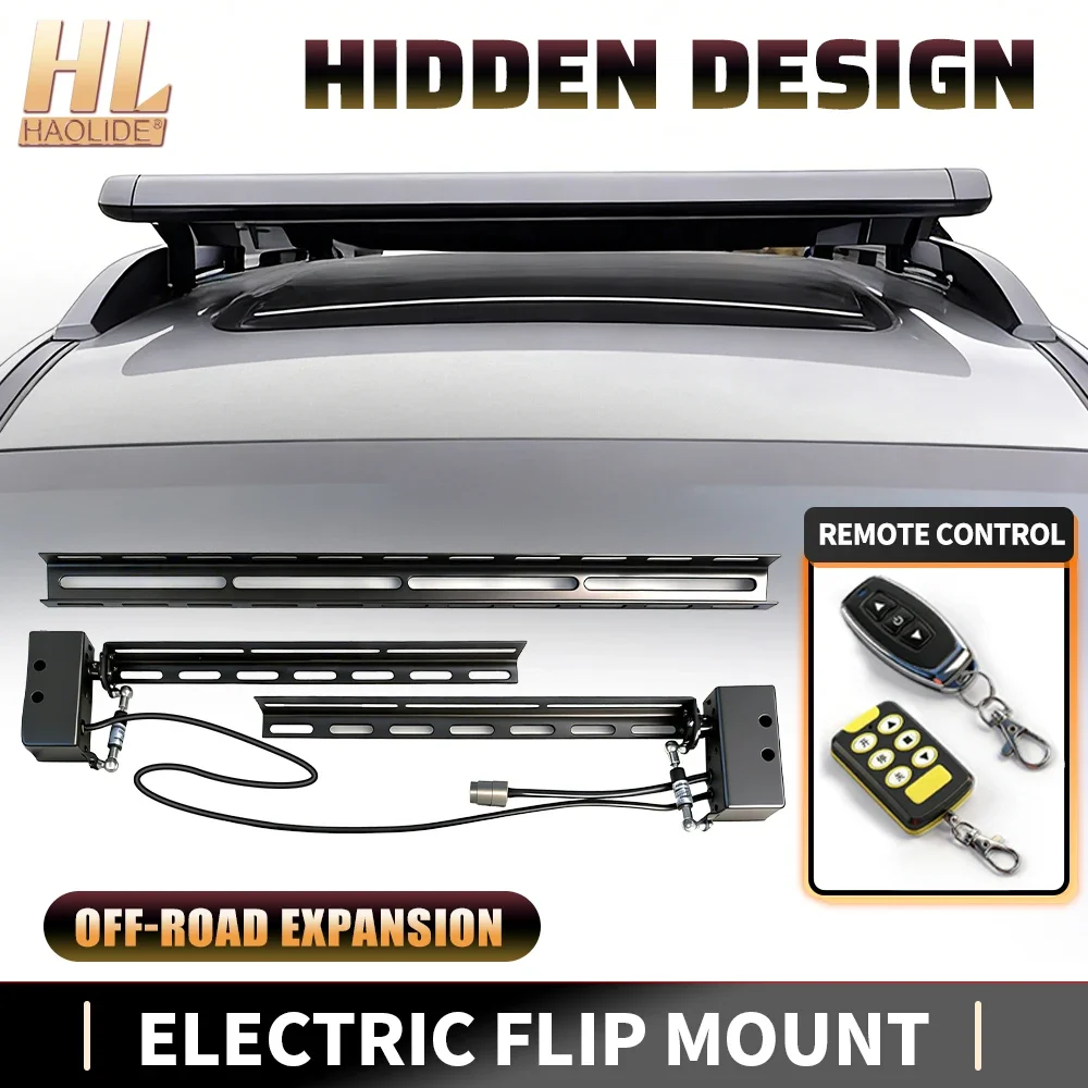 HAOLIDE Electric Flip Mount Remote Control Hidden Bracket for Car Roof Monitor Off-Road use Vehicle With Remote Control Wireless