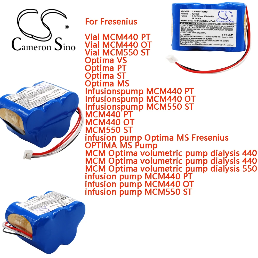 

Cameron Sino Medical Battery For Fresenius MCM440 OT MCM550 ST infusion pump Optima MS Fresenius OPTIMA MS Pump