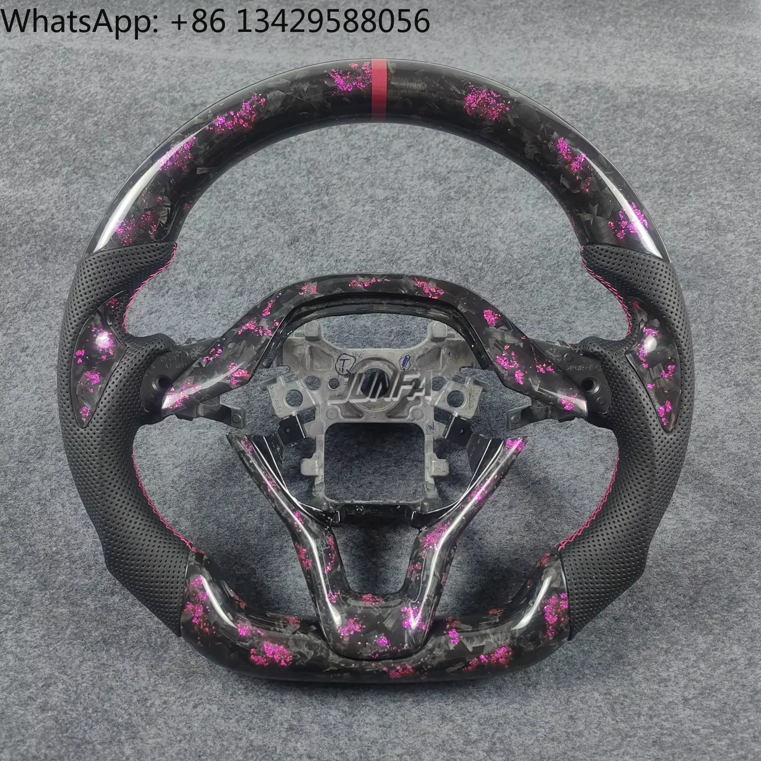 

For Honda Civic & Integra Sport Steering Wheel Premium Leather Carbon Fiber Style