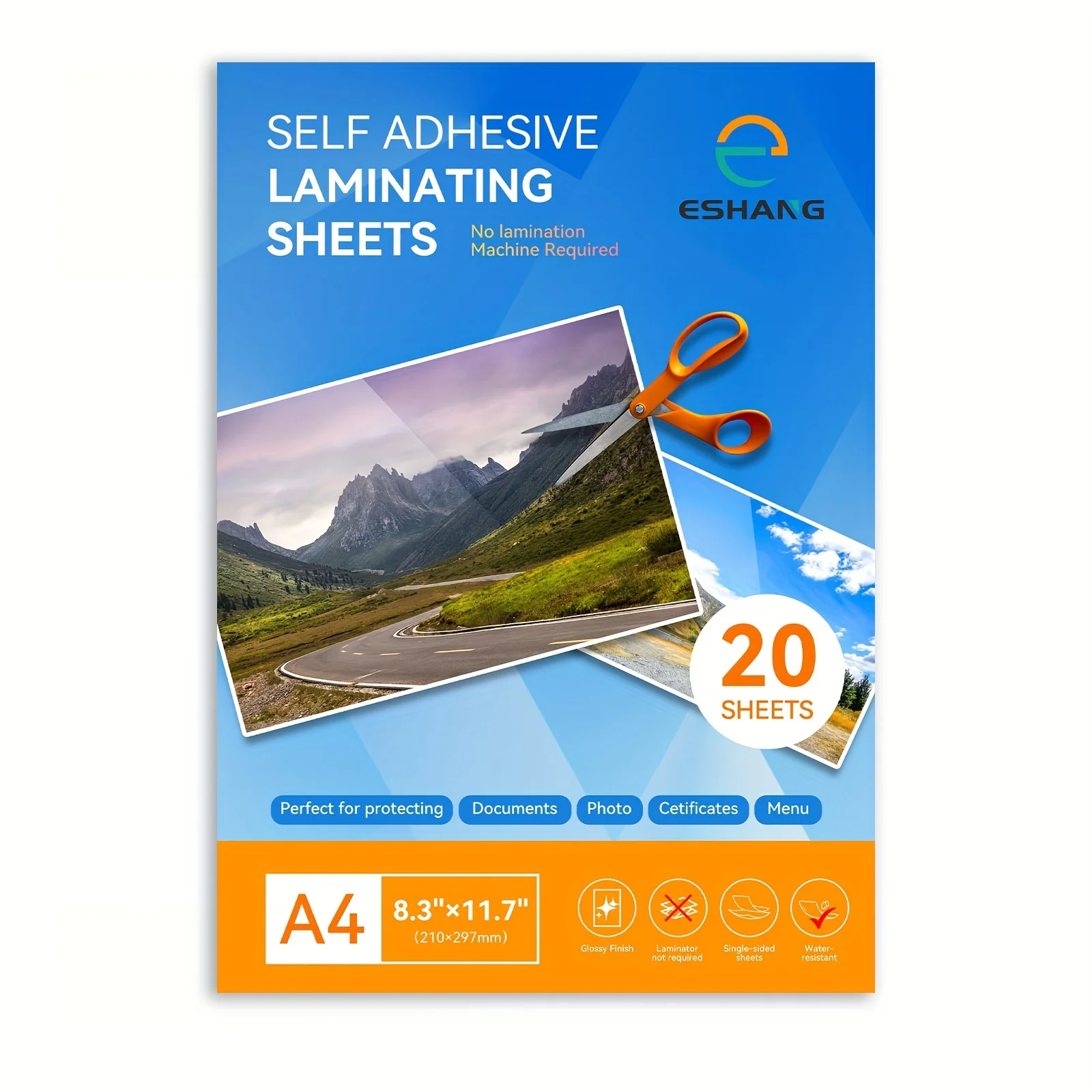20 Sheets- A4 Size: 8.3x11.7 Inch Clear Holographic Sticker Paper Clear Overlay Cold Laminating Film Self Adhesive  Vinyl Sheets