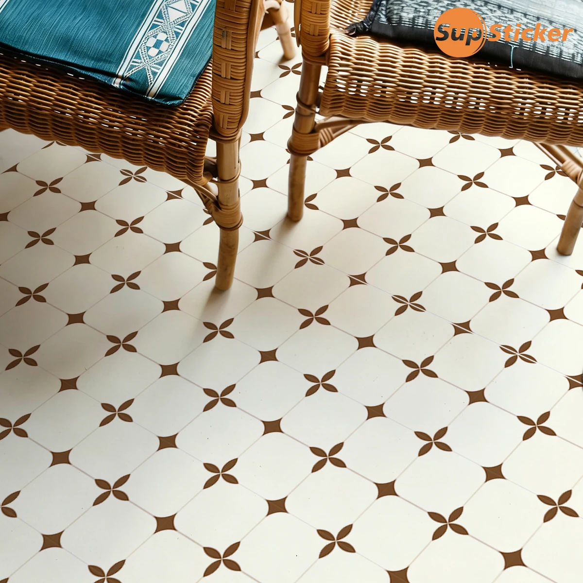 Beige Geometric Floral Tile St - огляд і ціна Commercial Kitchen Tiles
