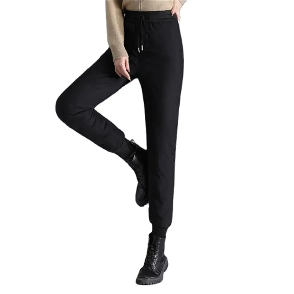 

New Style Women's Fashion Outerwear Down Pants 90% White Duck Down High Waist Loose Harem Pants Thickened Women Pants Warm Harm