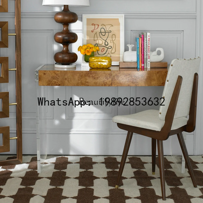 ZZ  -Acrylic desk tree bark desktop plexiglass metal