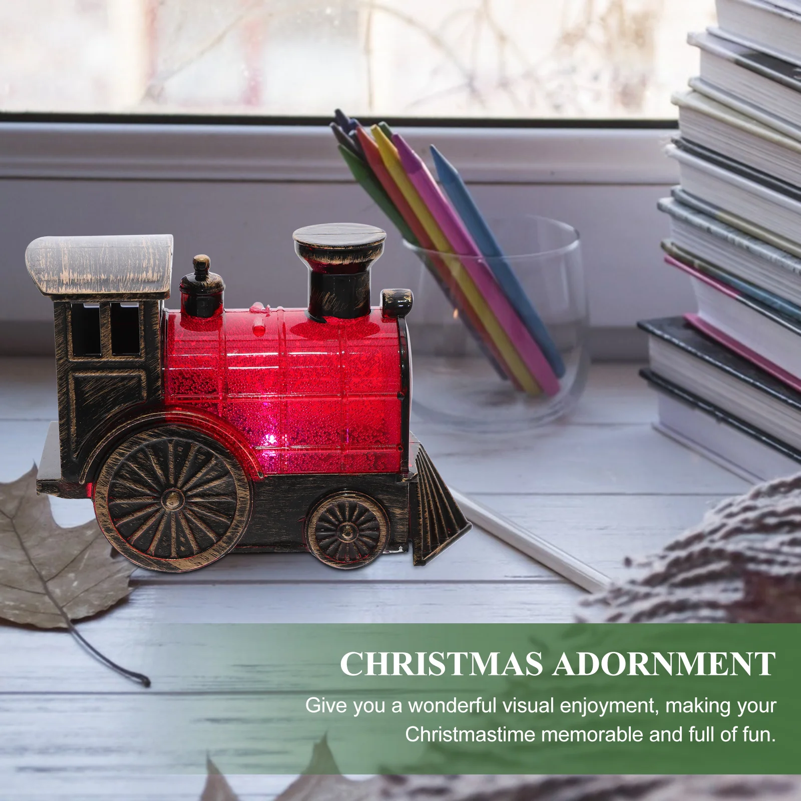 

1pc Led Night Decor For Home Desktop Christmas Train Train Decor Adornment Home Ornament Non-Fading Eco-Friendly