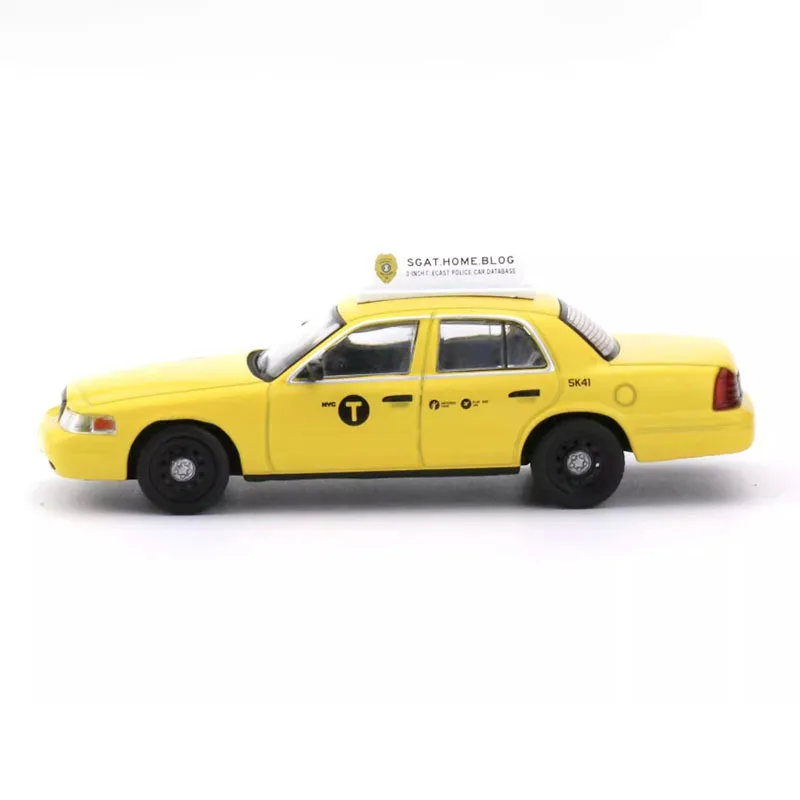 596 Model 1/64 Scale Ford Crown Victoria CV Yellow Taxi Painted Alloy Car Mode Static Collection Decorated Holiday Gifts Toys