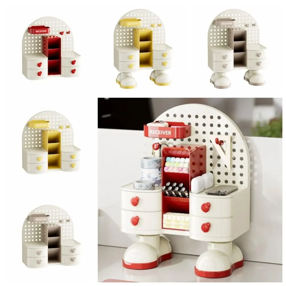 

Plastic Hole Board Storage Rack Large Capacity Organizer Desktop Stationery Storage Box Vertical Drawer Style Student Pen Holder