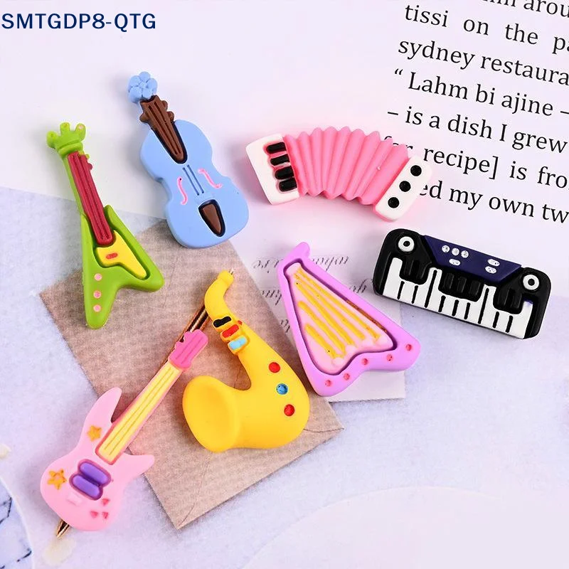 NEW 10pcs Cartoon Kawaii Resin Mini Musical Instrument Scrapbooking Craft Cabochon DIY Miniature Accessories
