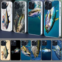 Ocean Sports Fishing for Tuna Phone Case For Apple iPhone 16E 12 Pro 13 Mini 14+ 15 Plus 11 17 Air 16 Pro Max Lux