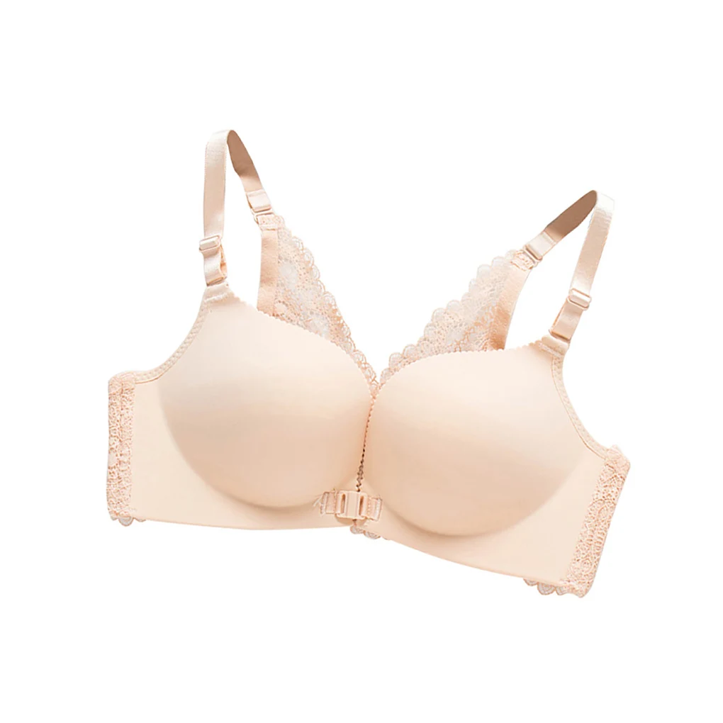 シームレスブラ フロントオープン レース下着 ワイヤーフリー セクシー 通気性 ブラレット レーサーバック、グリーン、32/70