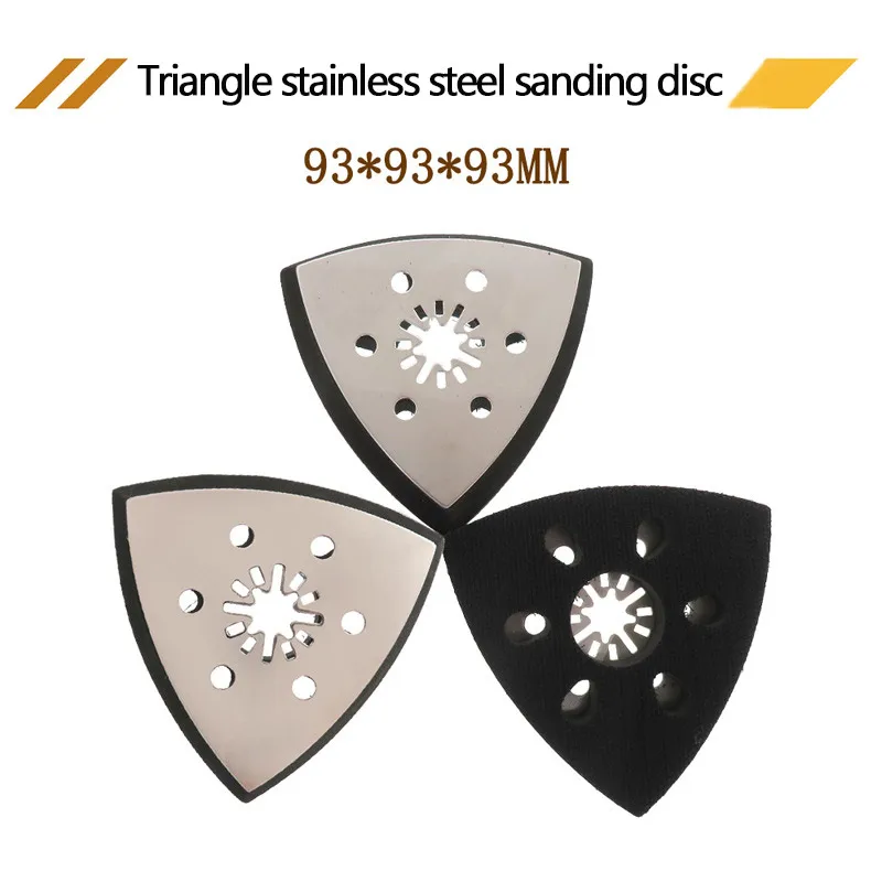 1PCS 93x93x93mm 6-Hole Triangular Hook & Loop Sanding Pad Replacement Plate for Metal/Wood Polishing & Sanding
