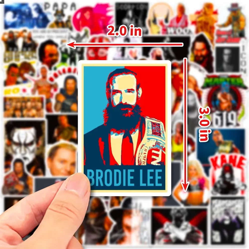 50 قطعة WWE القرطاسية ملصق للأمتعة سيارة محمول بولي كلوريد الفينيل على ظهره المنزل ملصق مائي وسادة مقاوم للماء اللعب الكلاسيكية الهدايا