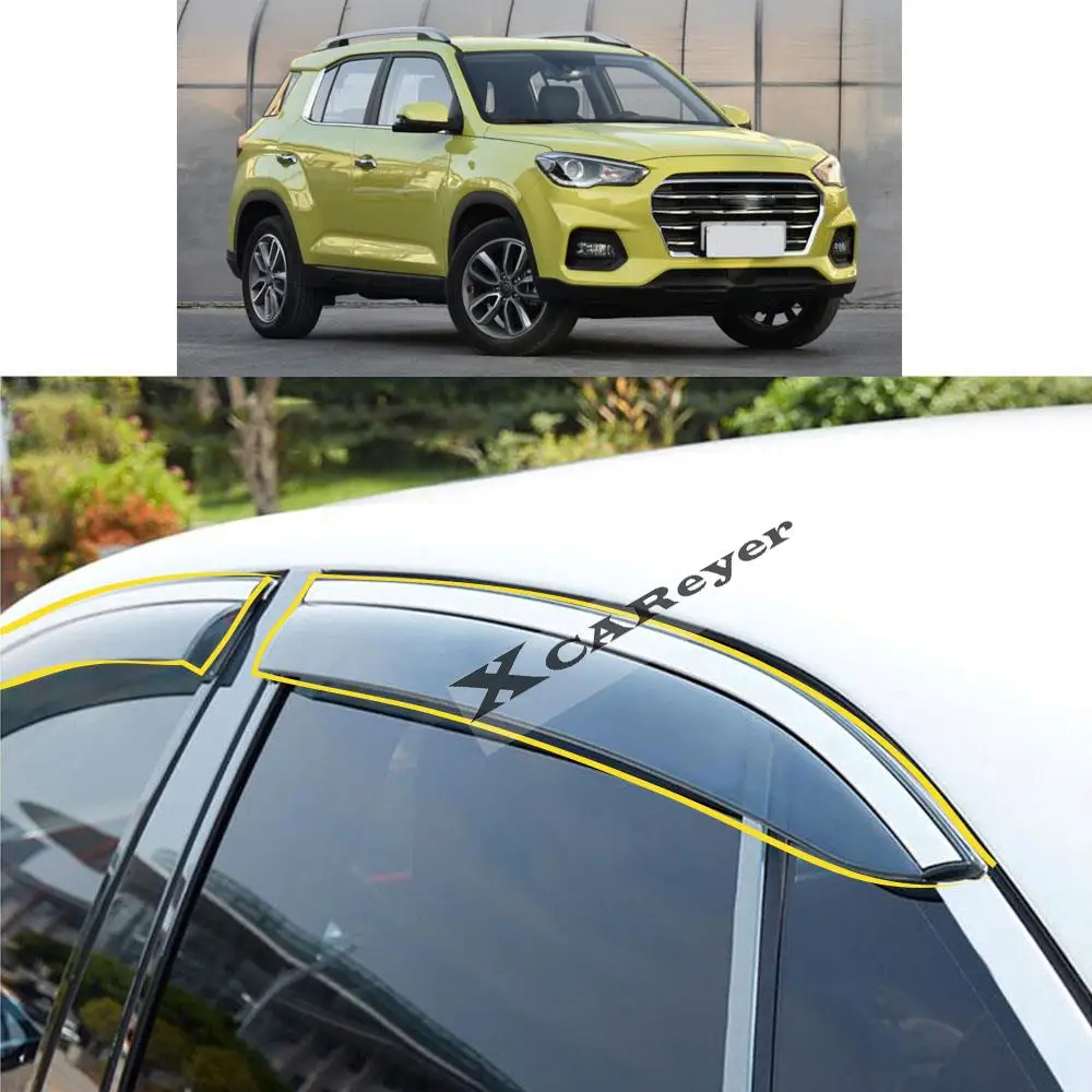 

Для HYUNDAI IX35 2018 2019 2020 2021, наклейка для стайлинга кузова автомобиля, пластиковое оконное стекло, ветрозащитный козырек, защита от дождя/солнца, вентиляционные детали