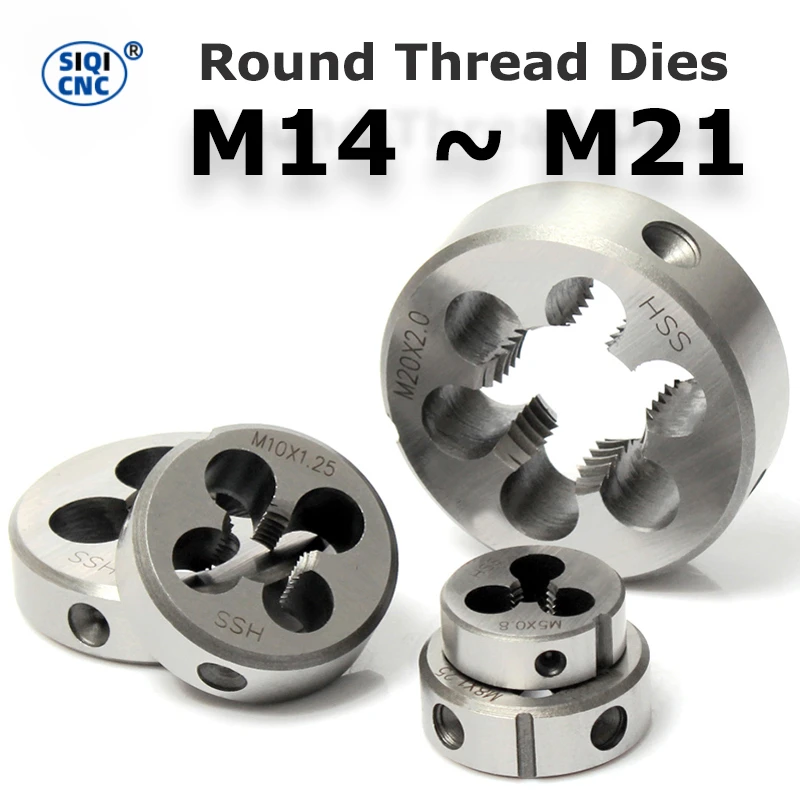 

HSS Thread Die Metric Round Dies Cutting Tool Right Hand Alloy Steel M14 M15 M16 M17 M18 M19 M20 M21 Machining External Threads