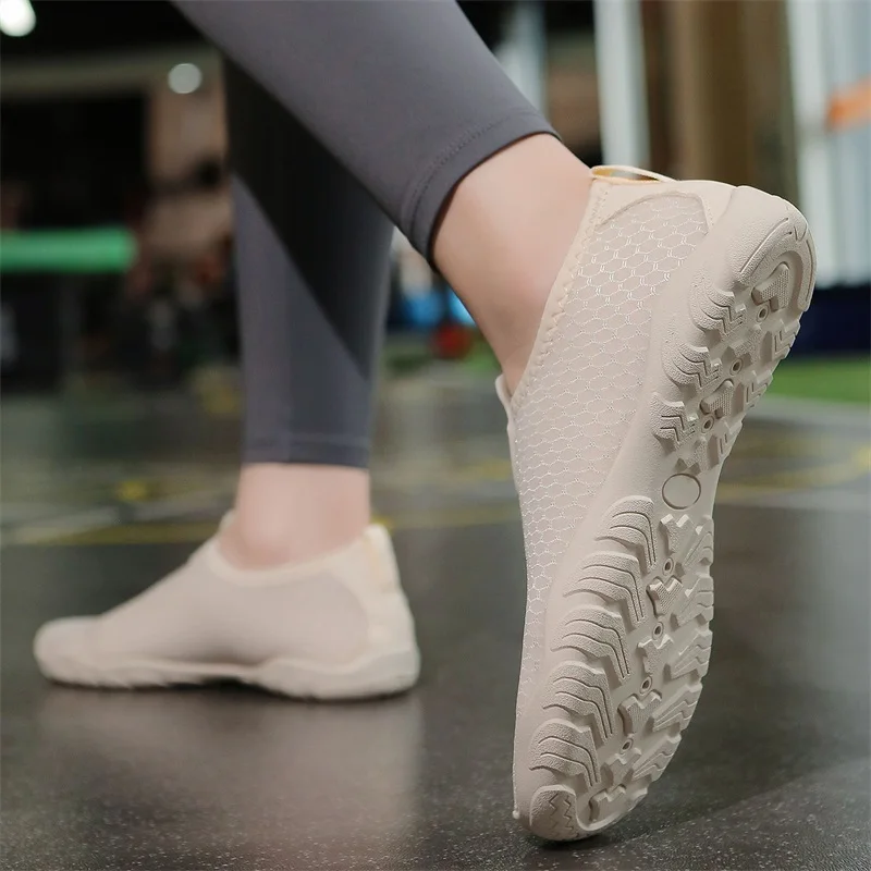 

Мужская обувь для босиком, кросс-тренажерная прогулочная обувь, кроссовки с широким носком, унисекс, минималистичная подошва с нулевой подошвой, повседневная вязаная обувь, большой размер