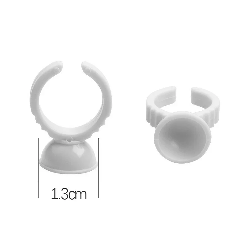 まつげエクステ用グルーリング,ネイルアートグルーホルダー,まつげパレットカップ,タトゥー顔料メイクアップツール,100個