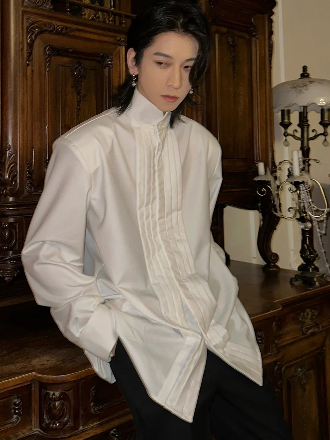 

Оригинальный китайский воротник-стойка, весна-осень, черный, белый, дизайн, Sensation Cool Series, High End irt ex