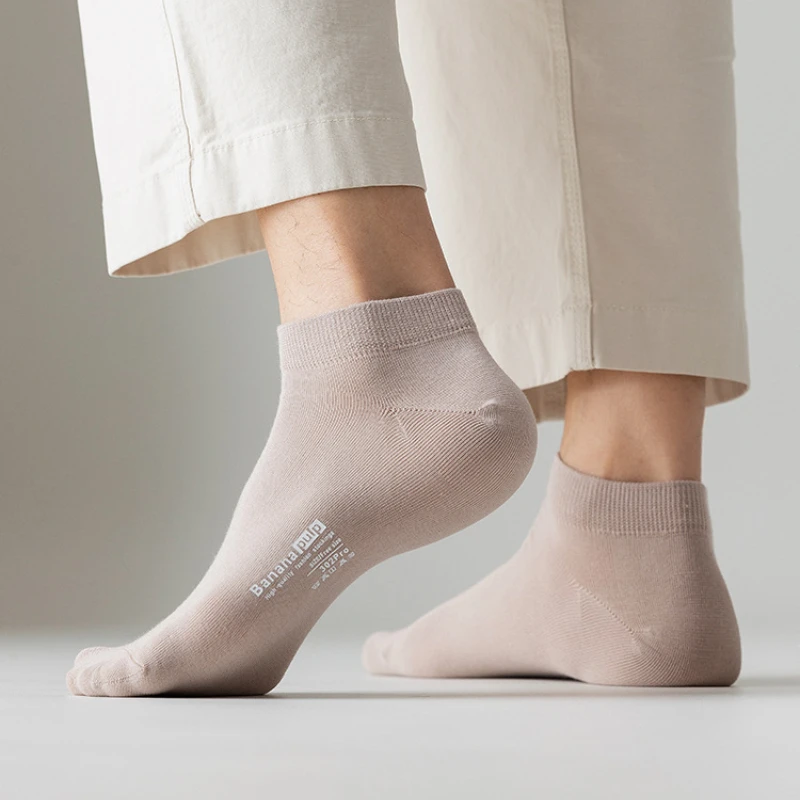 Summer thin cotton Japanese solid color simple casual short tube socks sweat-absorbing and breathable