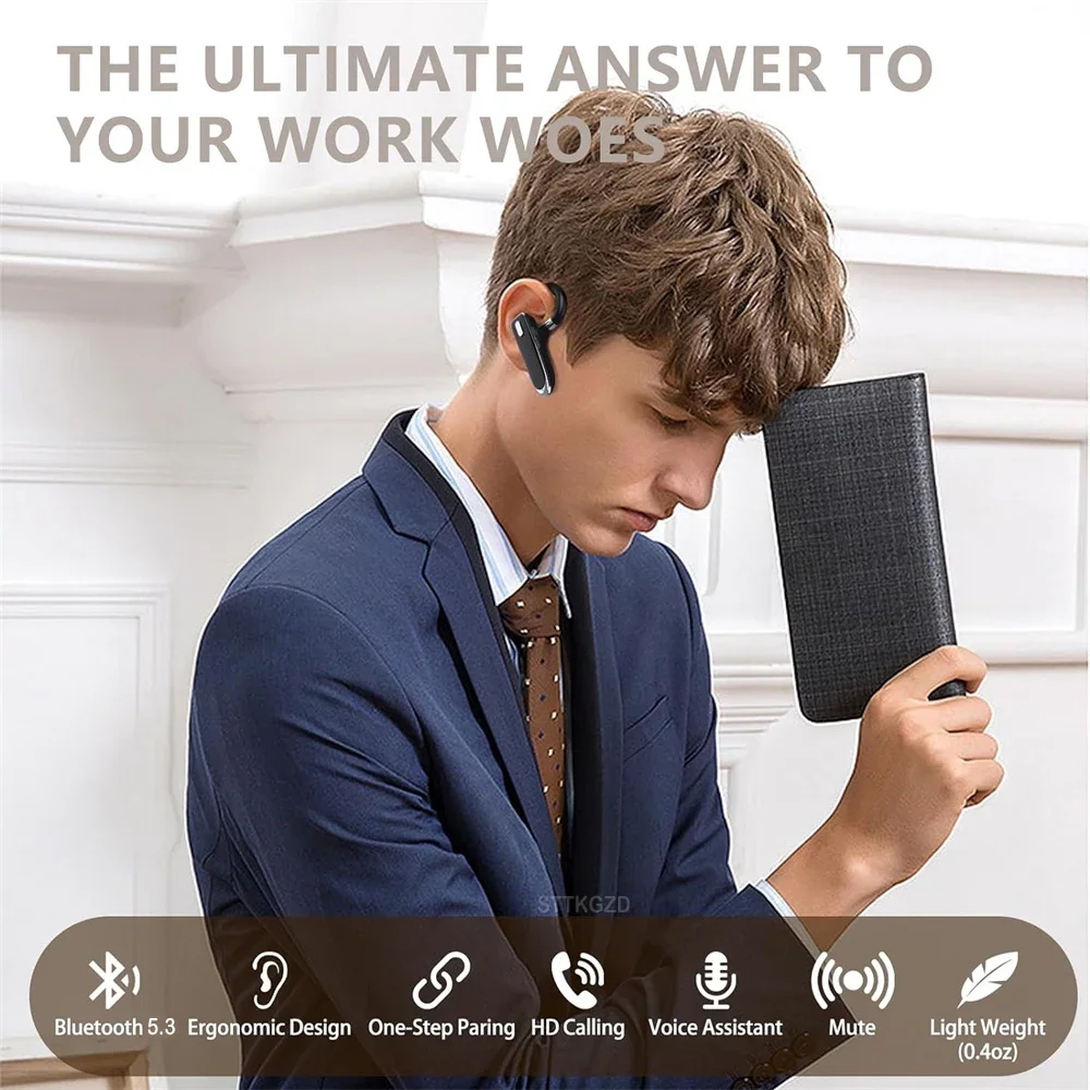 Wireless Bluetooth Headphones With Microphon Earphone ENC Noise Cancelling Handsfree Talking Headset Busines Auriculares Driving