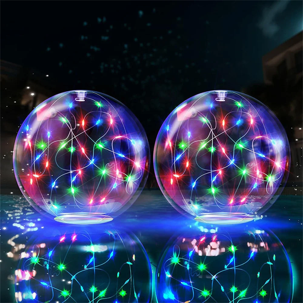1pcs Fairy Floating Pool Lights Solar Powered Inflatable Waterproof Led Glow Balls for Swimming Pool Party Decorations