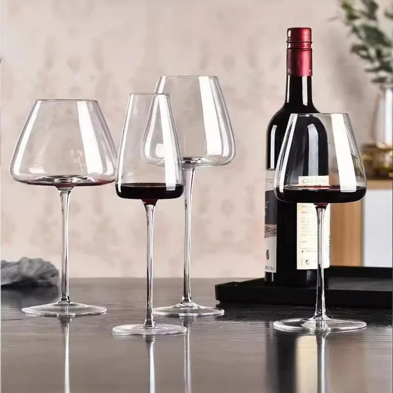 Light luxury simple style transparent burgundy red wine glass home high grade large highball glass